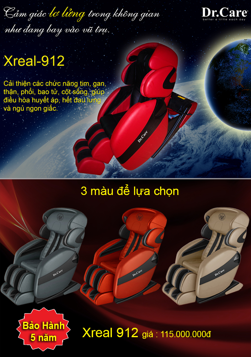 Ghế massage Xreal 912 được trang bị dàn âm thanh HiFi đặc biệt chuyên dụng đến từ Mỹ, kết hợp công nghệ massage hình chữ L và chăm sóc đôi chân- cánh tay rất tỷ mỷ.